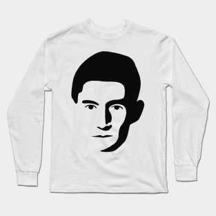 Franz Kafka Minimal Stencil Portrait Long Sleeve T-Shirt